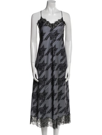 AllSaints Printed Midi Length Dress