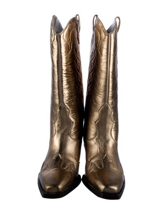 AllSaints Leather Colorblock Pattern Western Boots