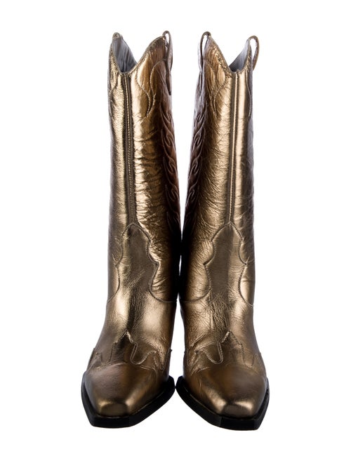 AllSaints Leather Colorblock Pattern Western Boots