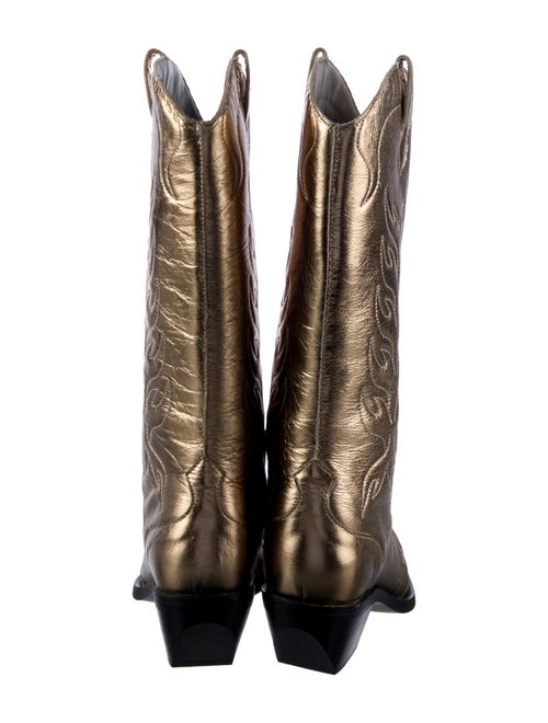 AllSaints Leather Colorblock Pattern Western Boots