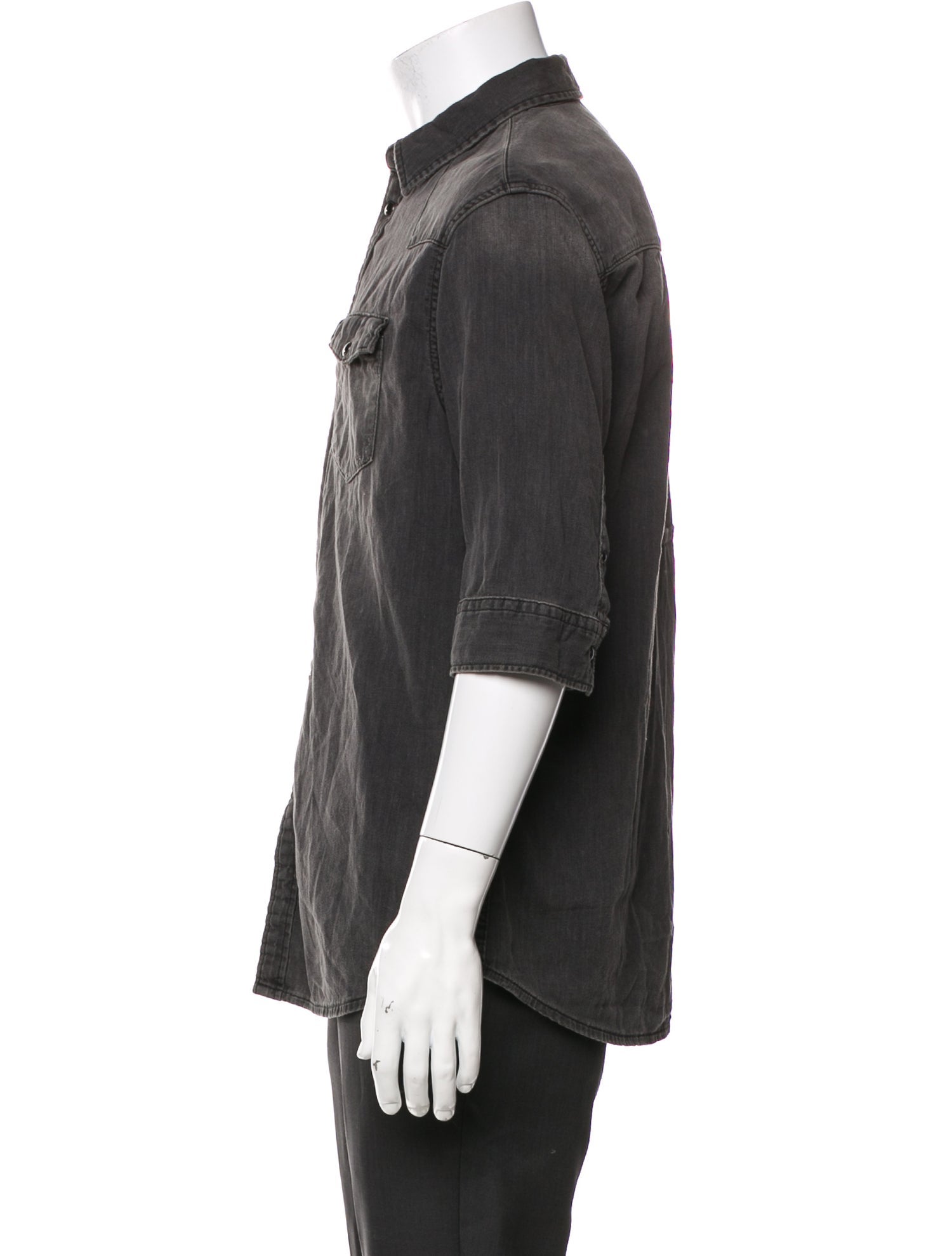 AllSaints Three-Quarter Sleeve Denim Shirt