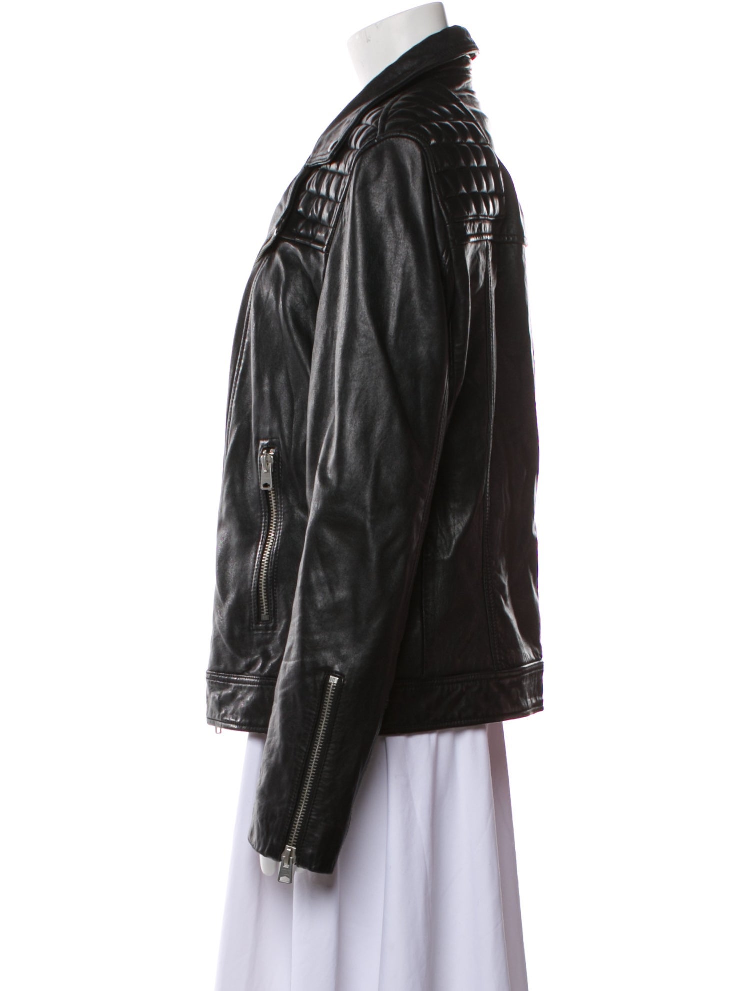 AllSaints Lamb Leather Biker Jacket