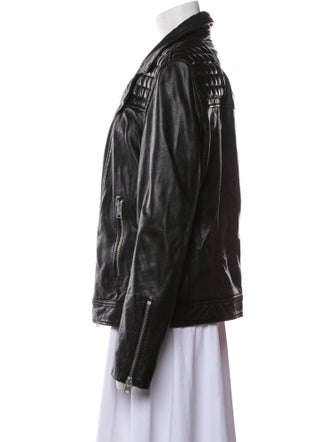 AllSaints Lamb Leather Biker Jacket