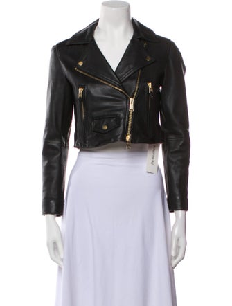 AllSaints Elora Biker Leather Biker Jacket