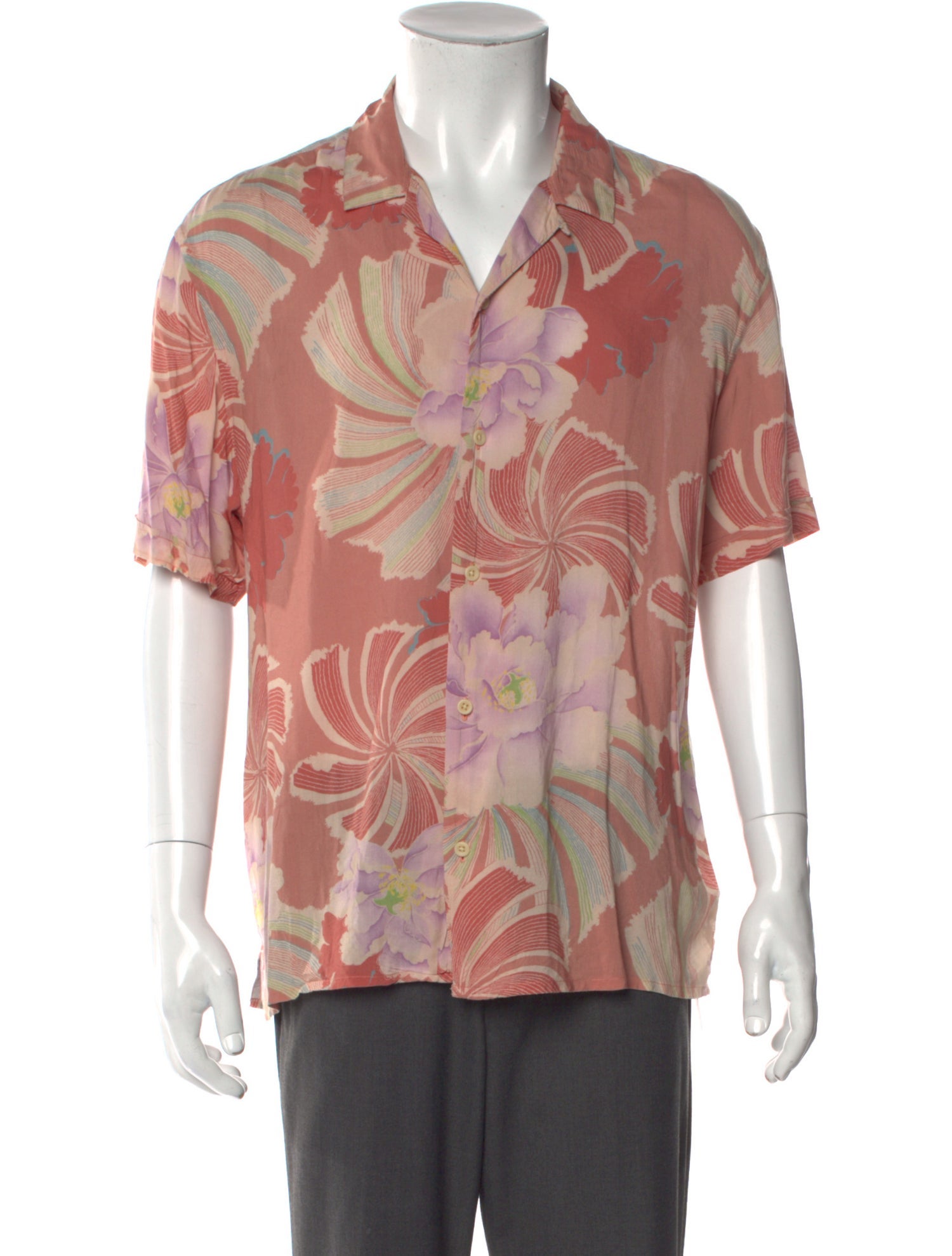 AllSaints Floral Print Short Sleeve Shirt