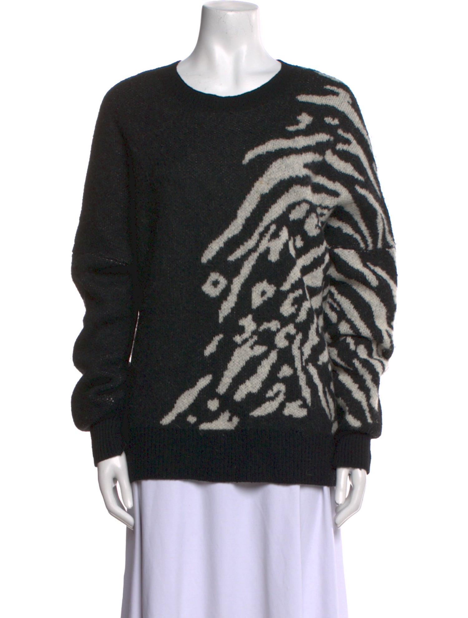 AllSaints Animal Print Crew Neck Sweater