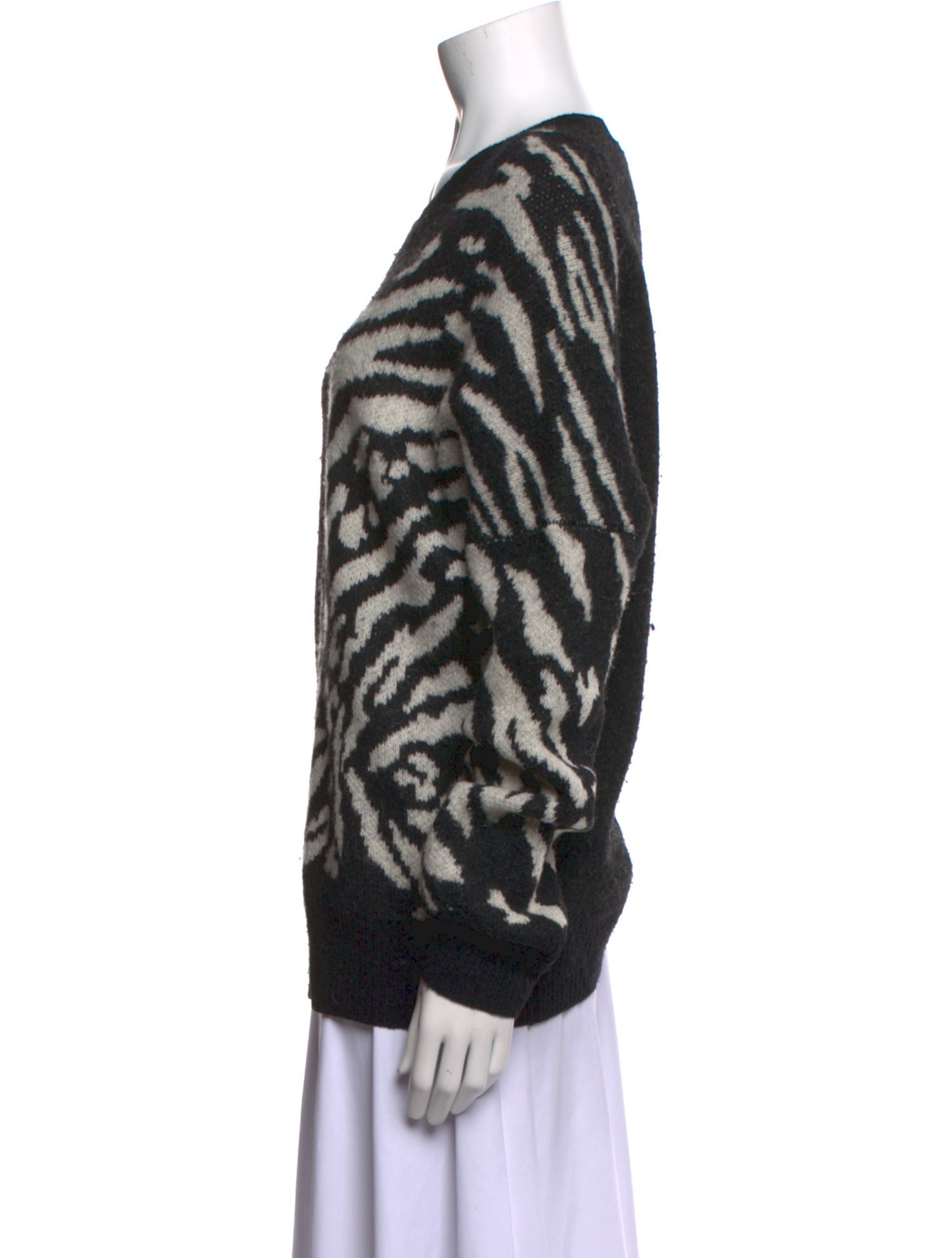 AllSaints Animal Print Crew Neck Sweater