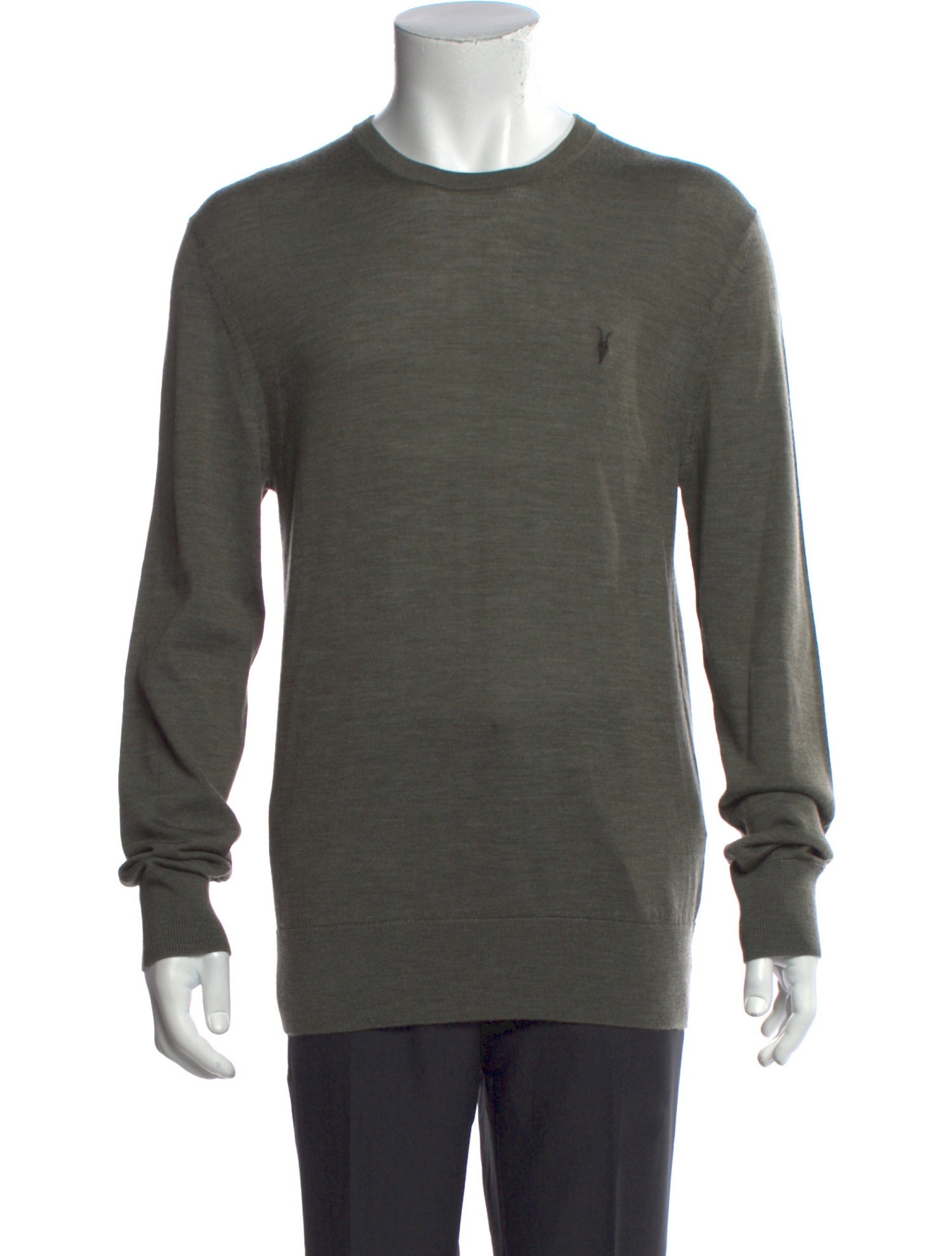 AllSaints Merino Wool Crew Neck Henley