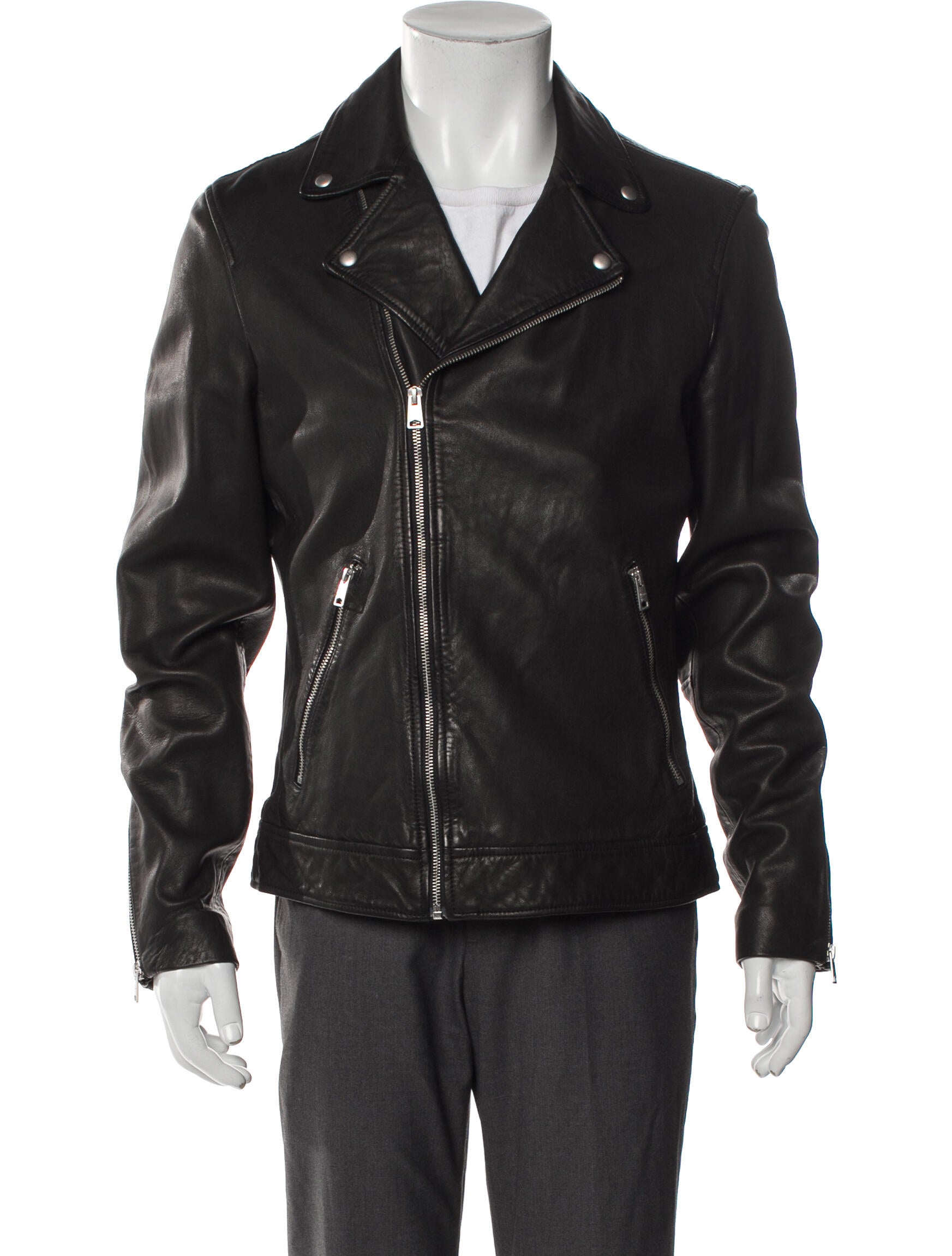 AllSaints Lamb Leather Moto Jacket