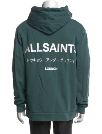 AllSaints Graphic Print Crew Neck Hoodie