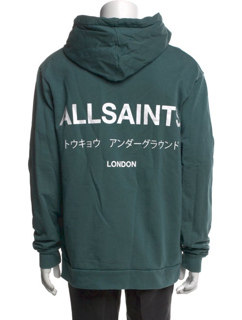 AllSaints Graphic Print Crew Neck Hoodie
