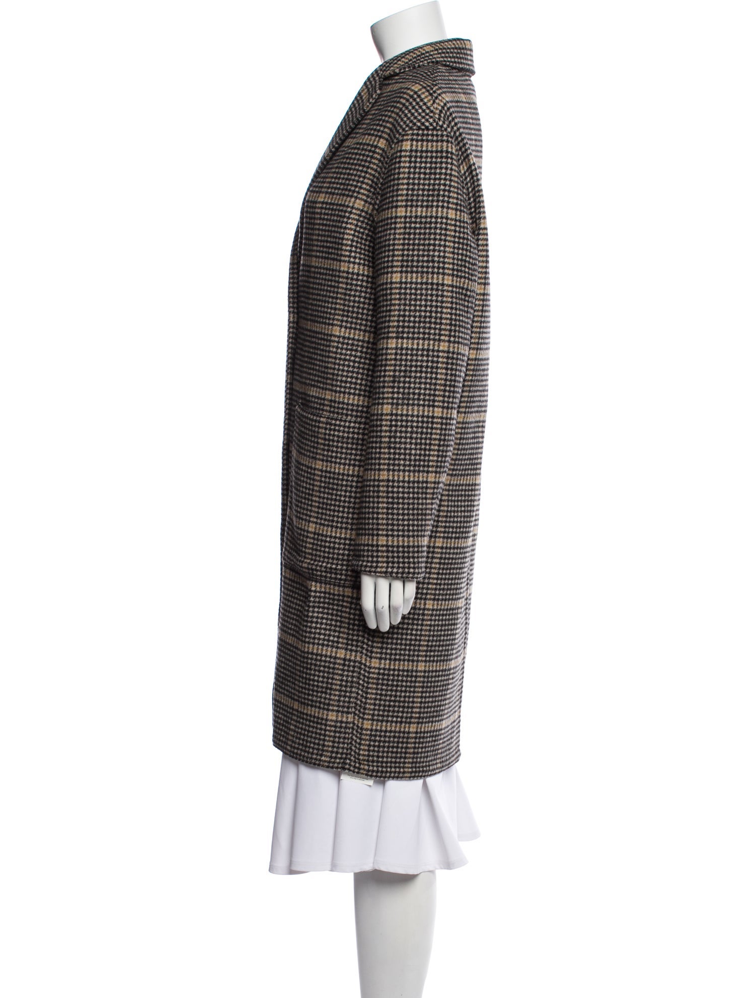 AllSaints Wool Plaid Print Coat