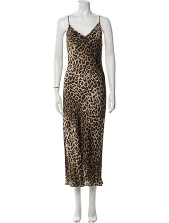 AllSaints Animal Print Long Dress