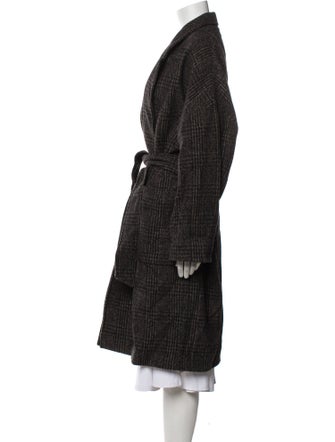 AllSaints Wool Printed Faux Fur Coat