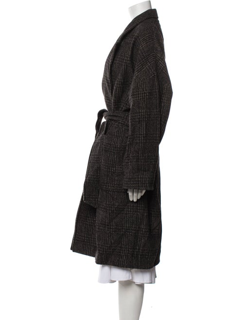 AllSaints Wool Printed Faux Fur Coat