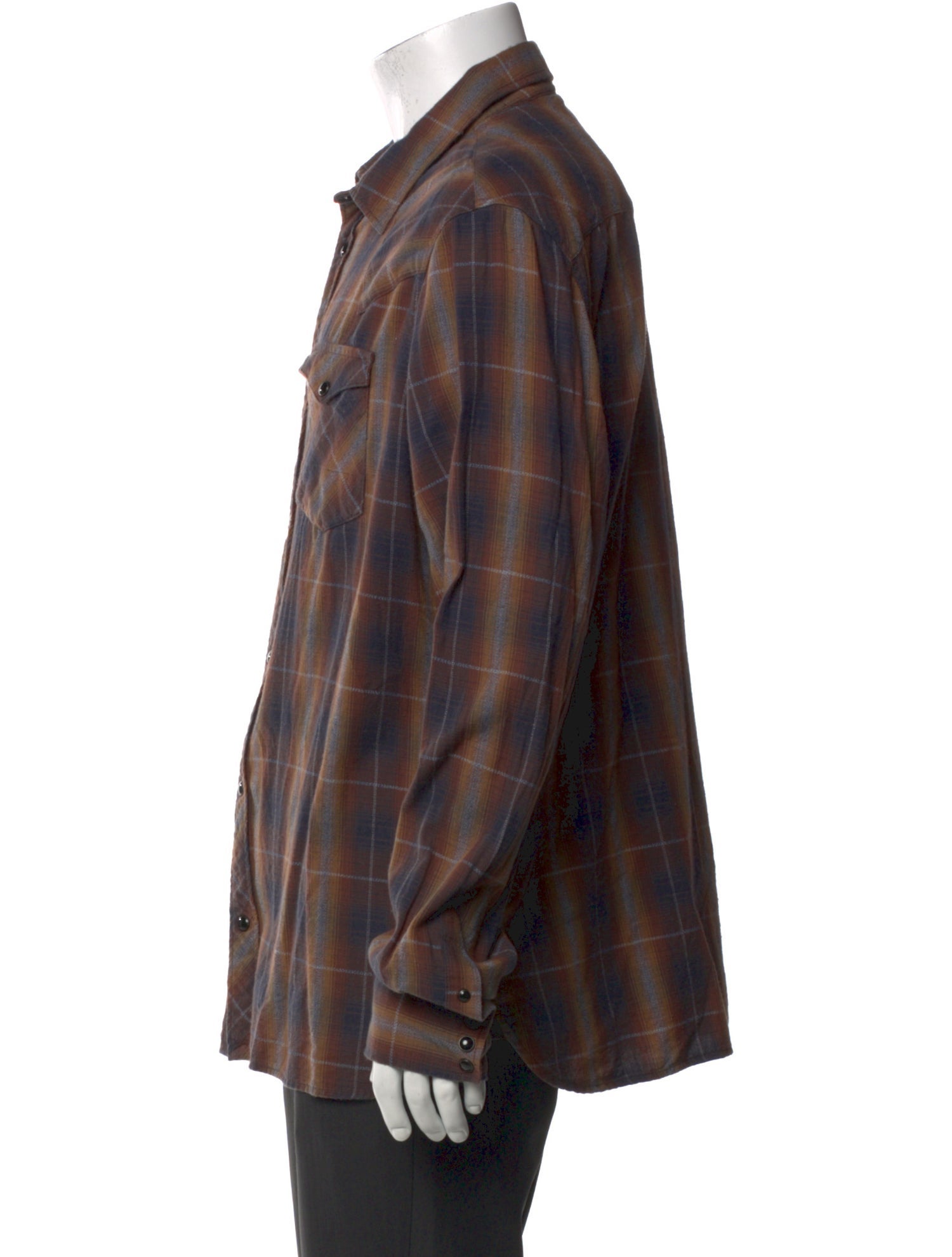 AllSaints Plaid Print Long Sleeve Dress Shirt