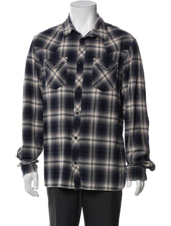 AllSaints Plaid Print Long Sleeve Shirt