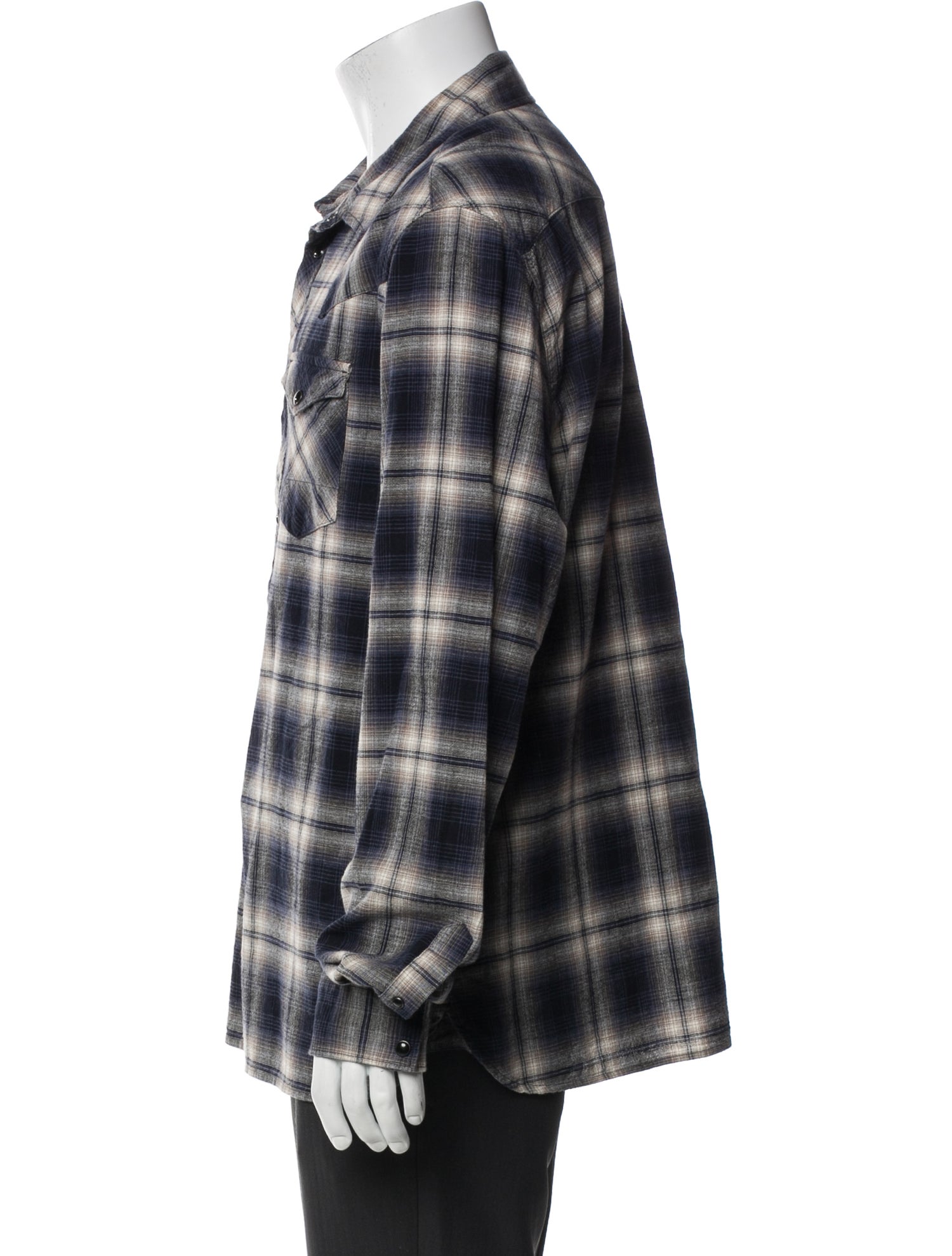 AllSaints Plaid Print Long Sleeve Shirt