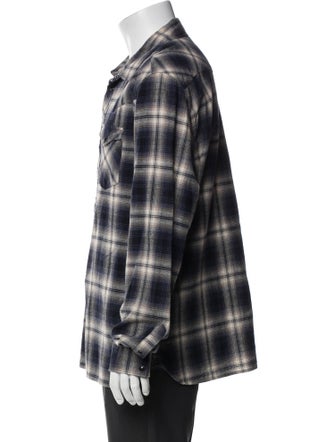 AllSaints Plaid Print Long Sleeve Shirt