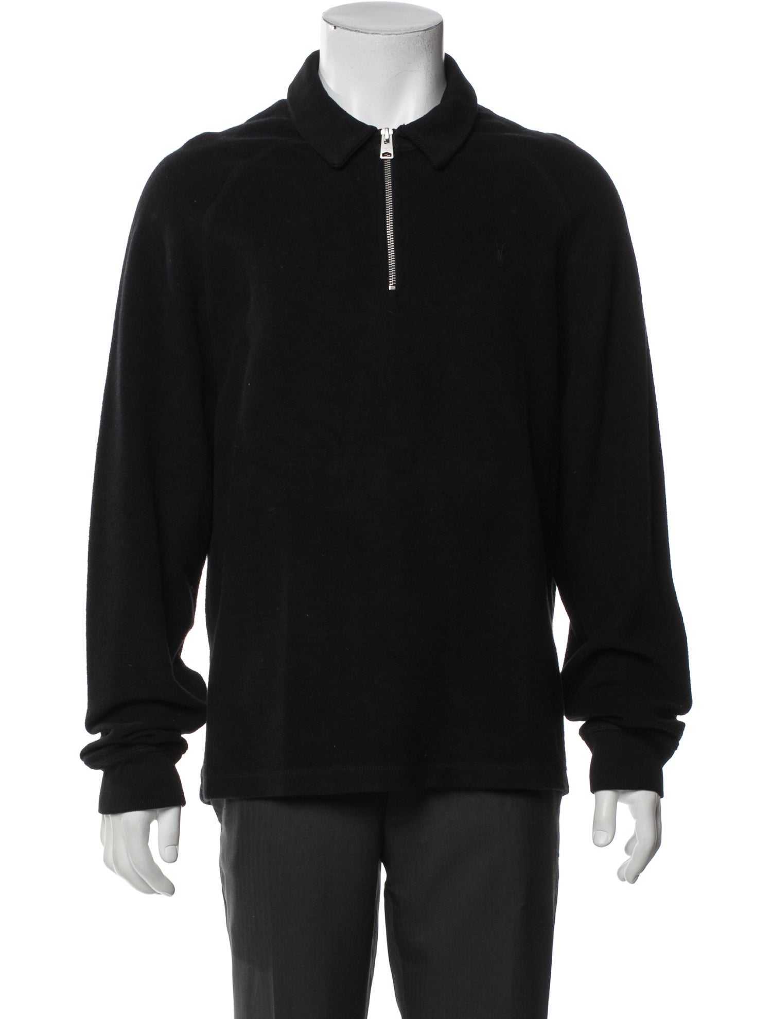 AllSaints Mock Neck Long Sleeve Polo Sweater