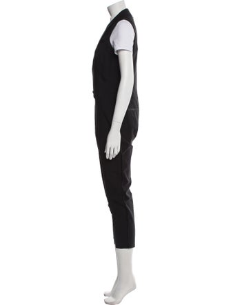 AllSaints Virgin Wool Plunge Neckline Jumpsuit