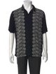 AllSaints Paisley Print V-Neck Polo Shirt