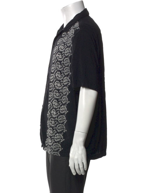 AllSaints Paisley Print V-Neck Polo Shirt