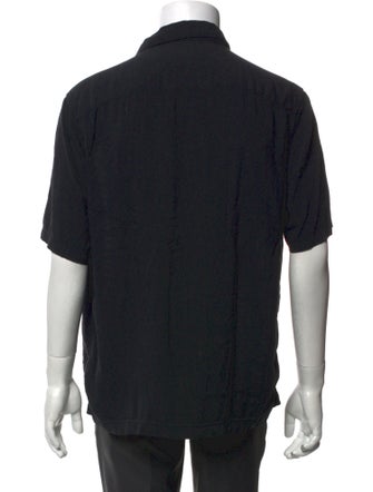 AllSaints Paisley Print V-Neck Polo Shirt