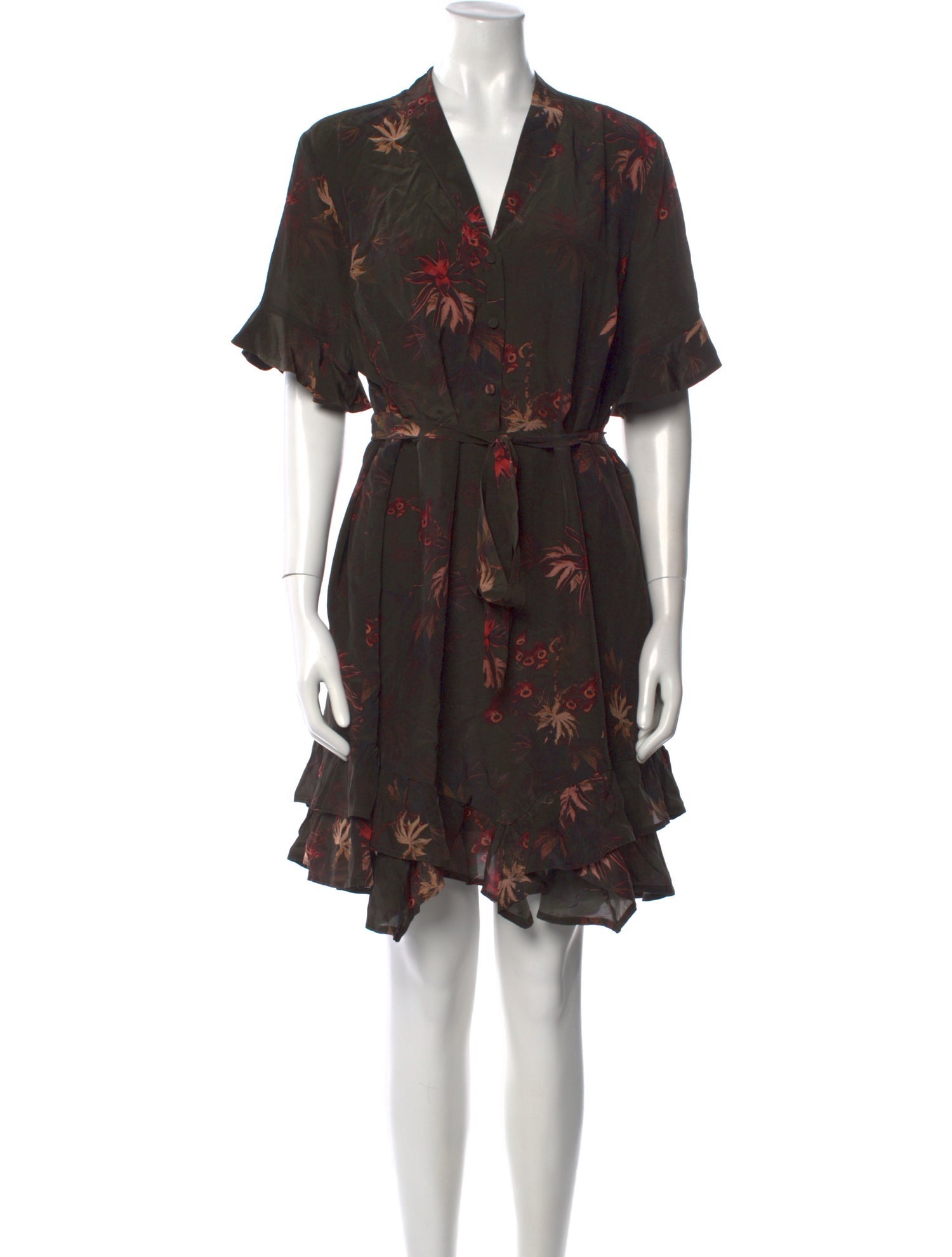 AllSaints Floral Print Knee-Length Dress w/ Tags