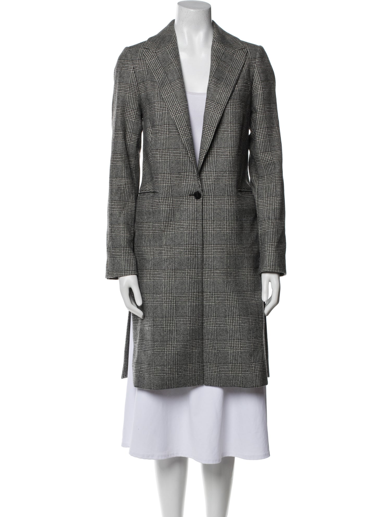 AllSaints Wool Plaid Print Coat