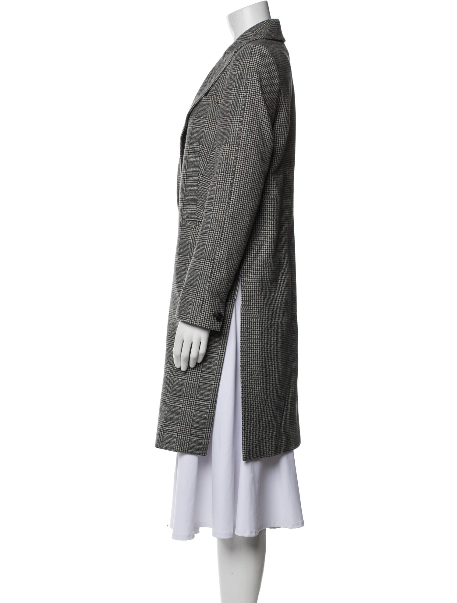 AllSaints Wool Plaid Print Coat