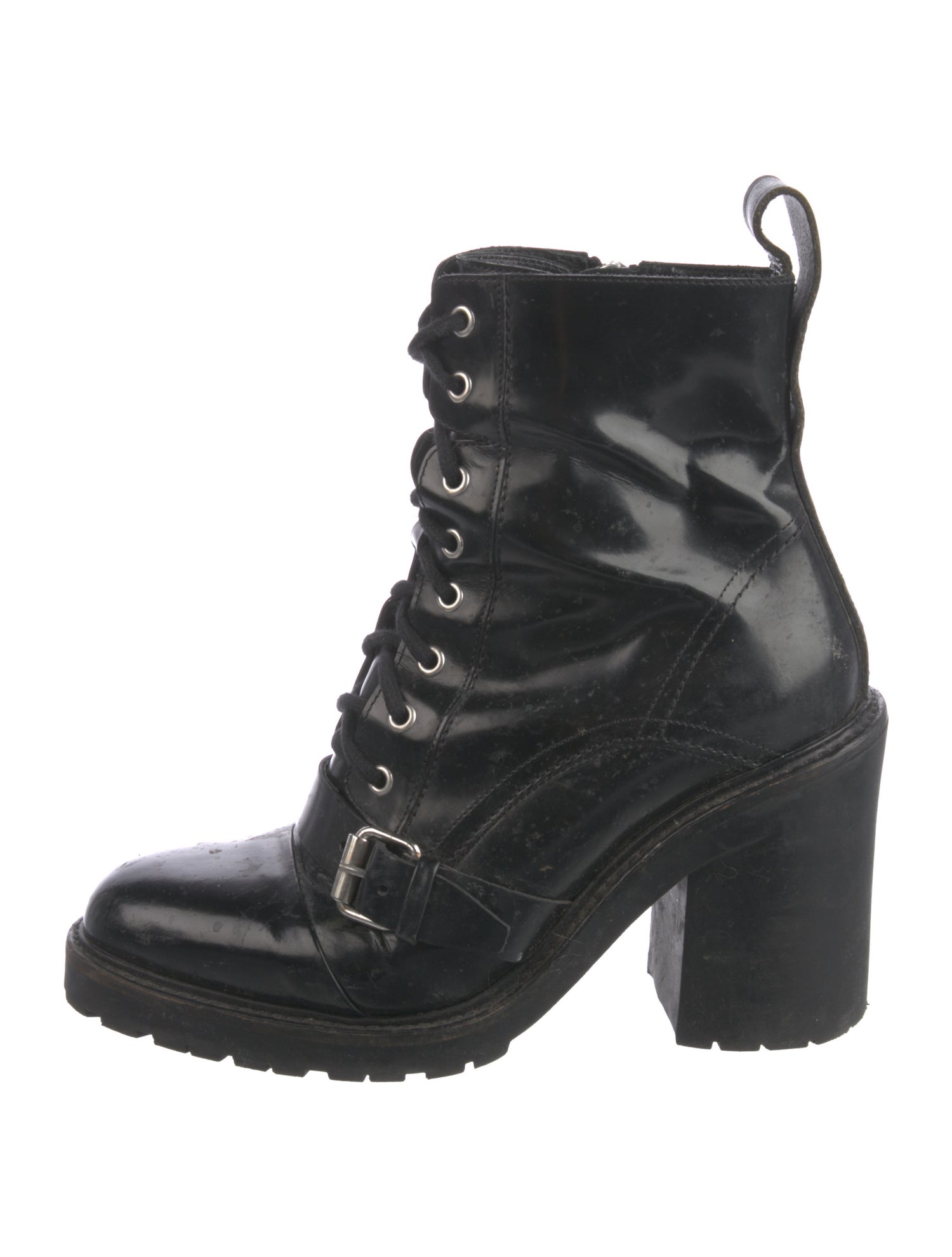 AllSaints Patent Leather Combat Boots