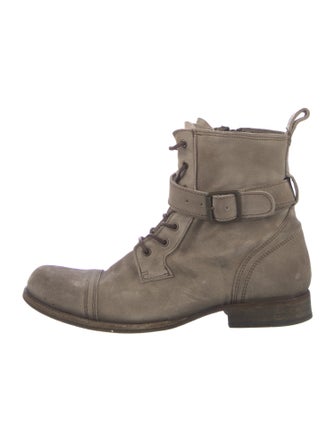 AllSaints Suede Distressed Accents Lace-Up Boots