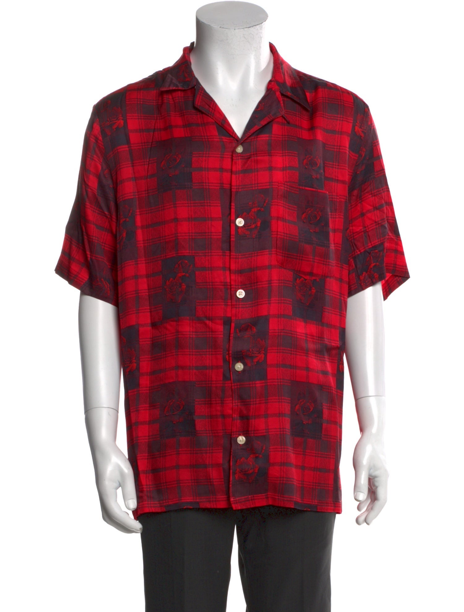 AllSaints Plaid Print Short Sleeve Shirt