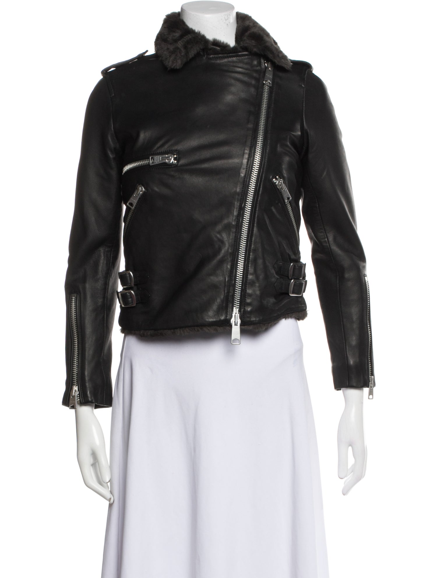 AllSaints Lamb Leather Biker Jacket