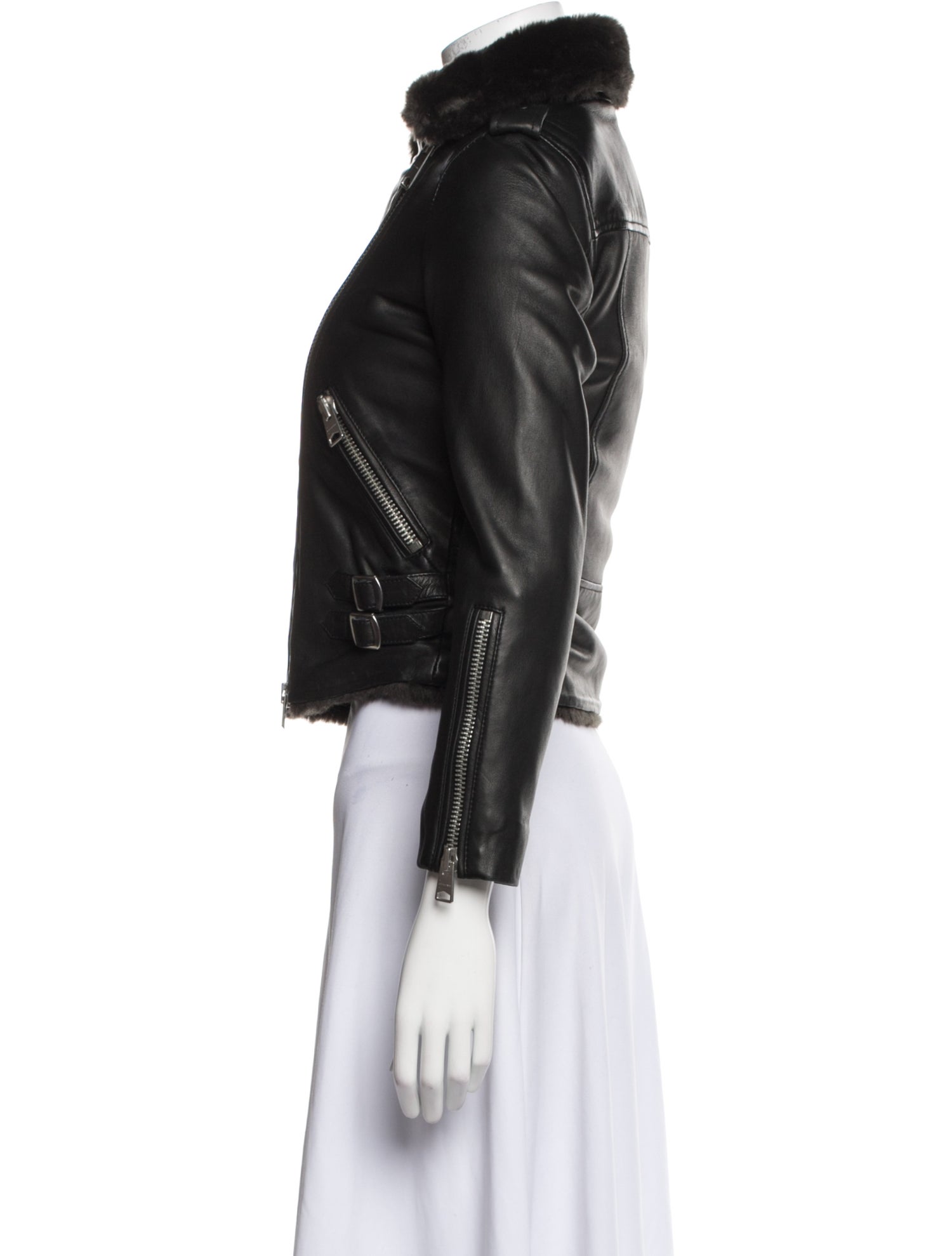 AllSaints Lamb Leather Biker Jacket