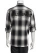 AllSaints Plaid Print Three-Quarter Sleeve Shirt