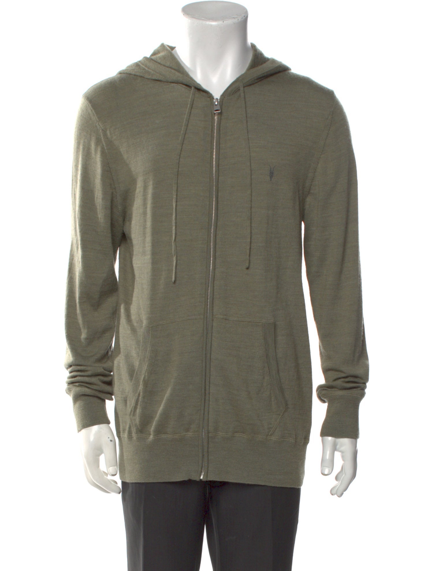 AllSaints Merino Wool Crew Neck Hoodie