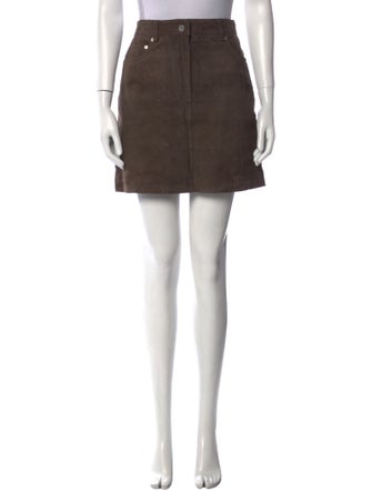 AllSaints Goat Leather Mini Skirt