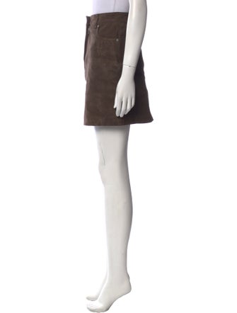 AllSaints Goat Leather Mini Skirt