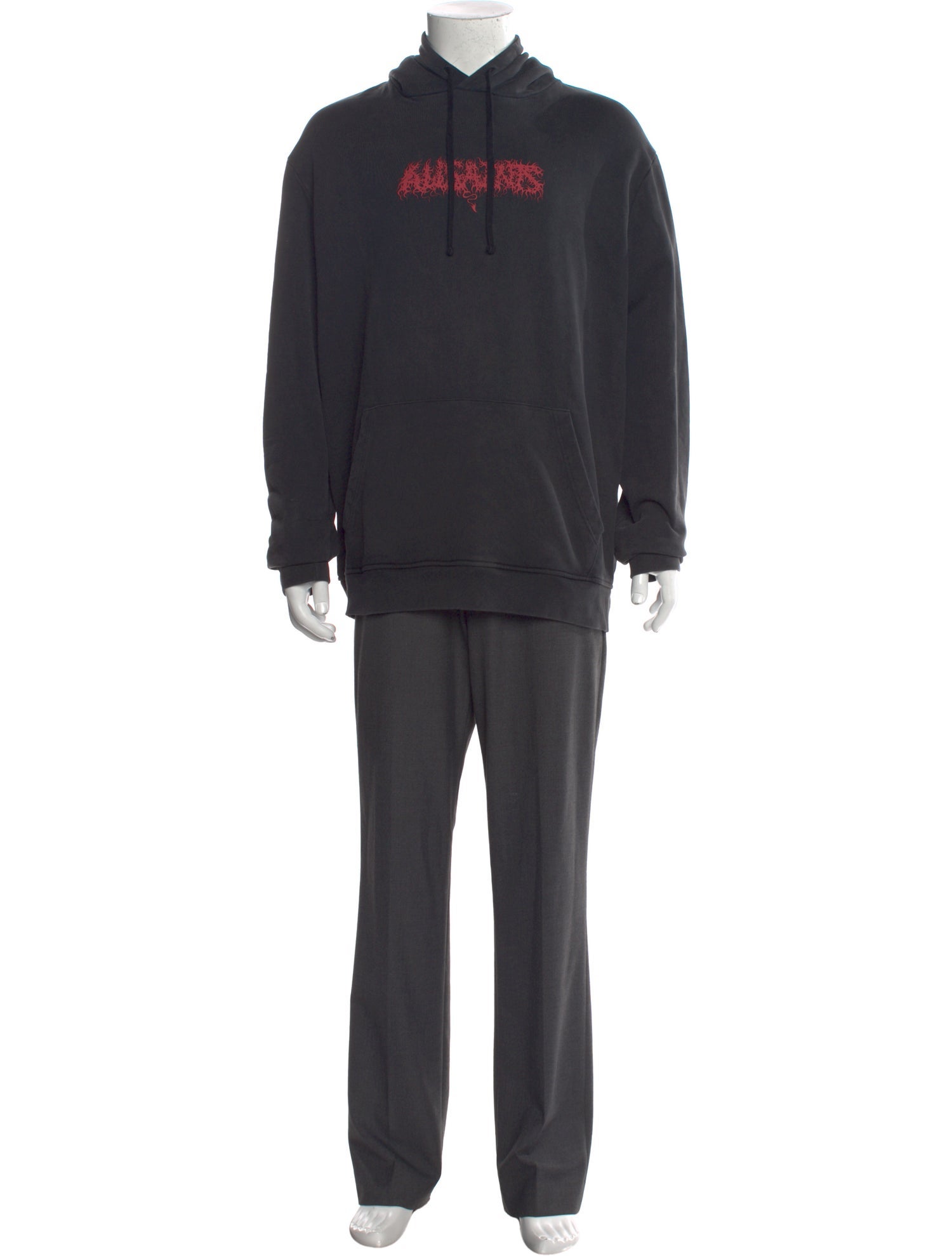 AllSaints Graphic Print Crew Neck Hoodie