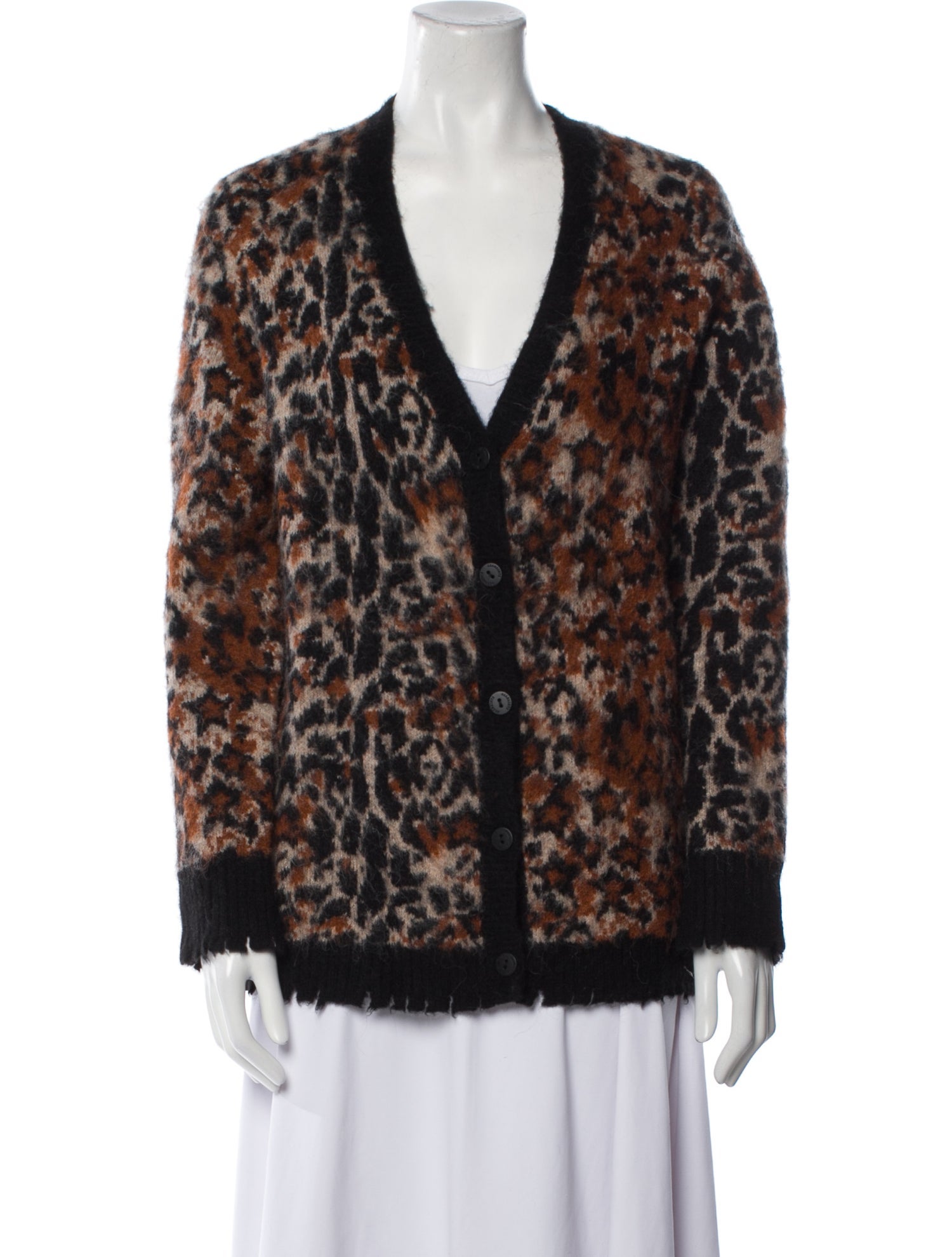 AllSaints Printed V-Neck Sweater