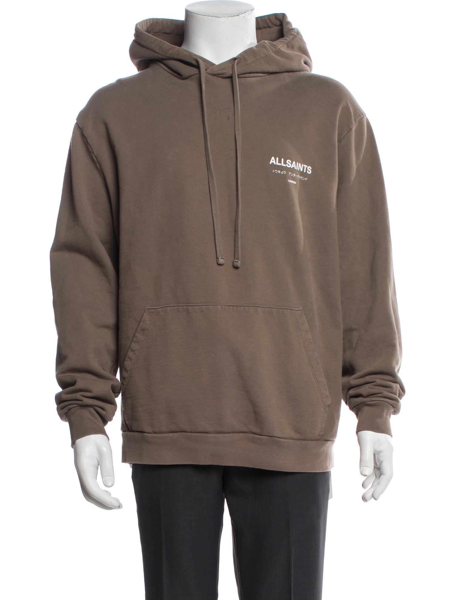 AllSaints Graphic Print Crew Neck Hoodie