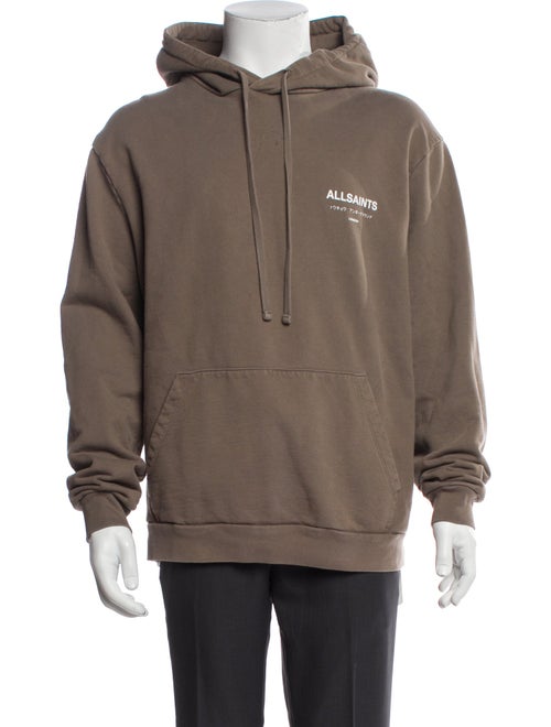 AllSaints Graphic Print Crew Neck Hoodie