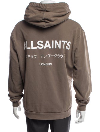AllSaints Graphic Print Crew Neck Hoodie