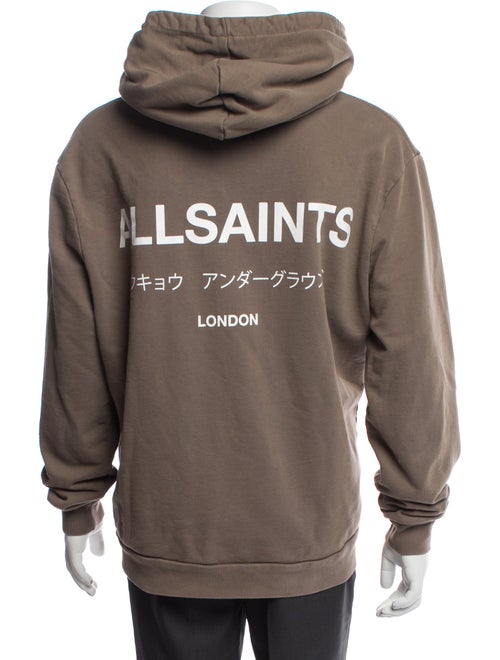 AllSaints Graphic Print Crew Neck Hoodie