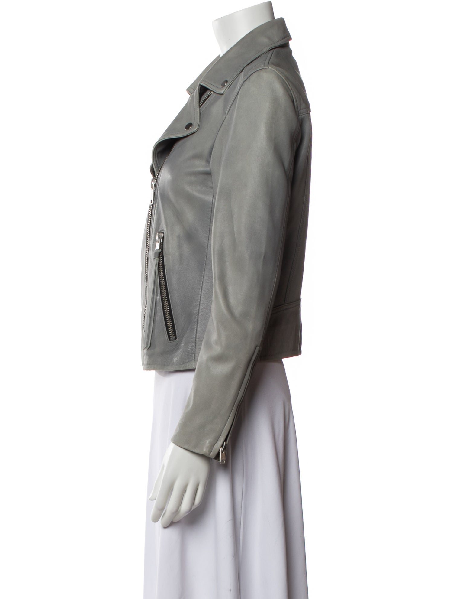 AllSaints Lamb Leather Biker Jacket