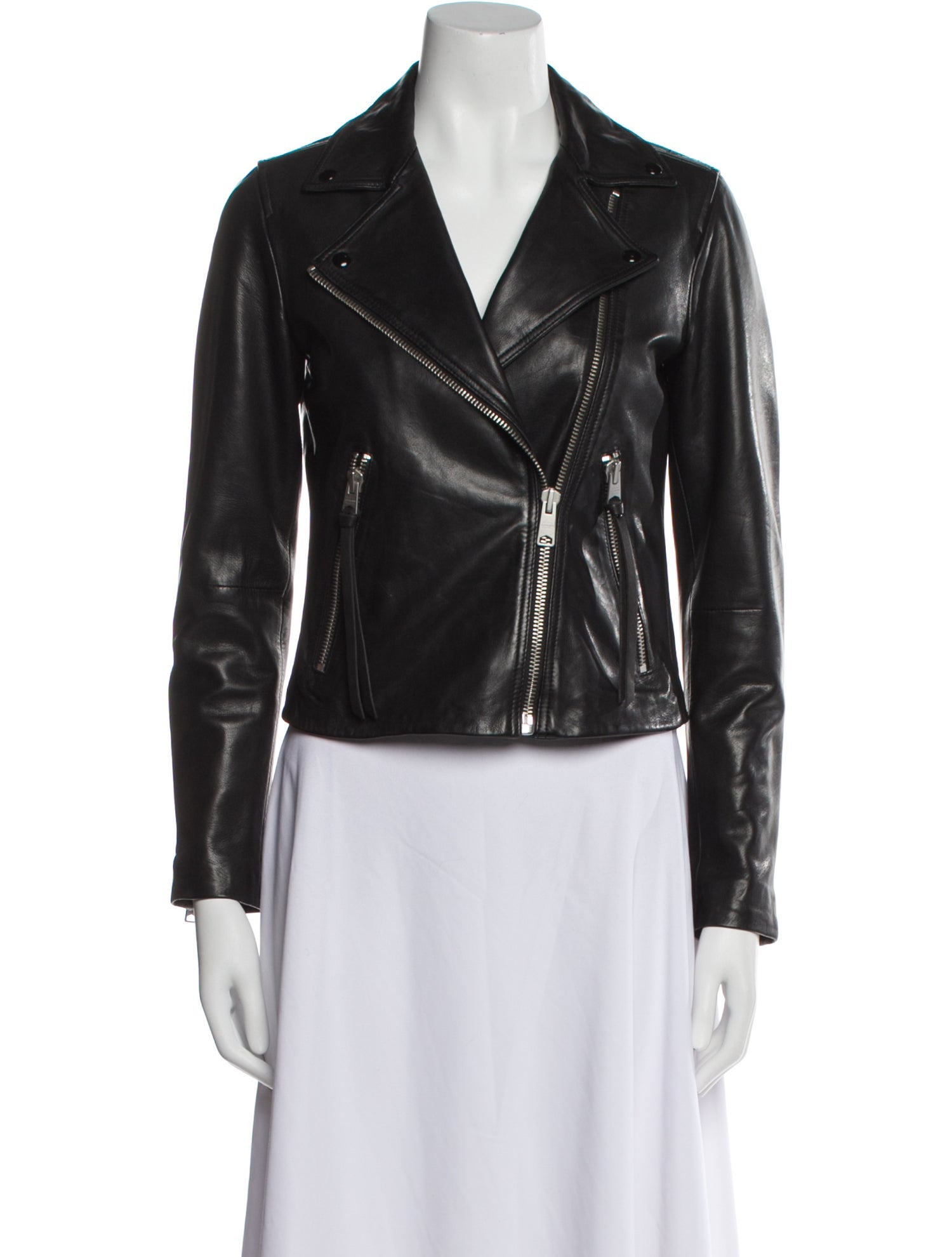 AllSaints Lamb Leather Biker Jacket