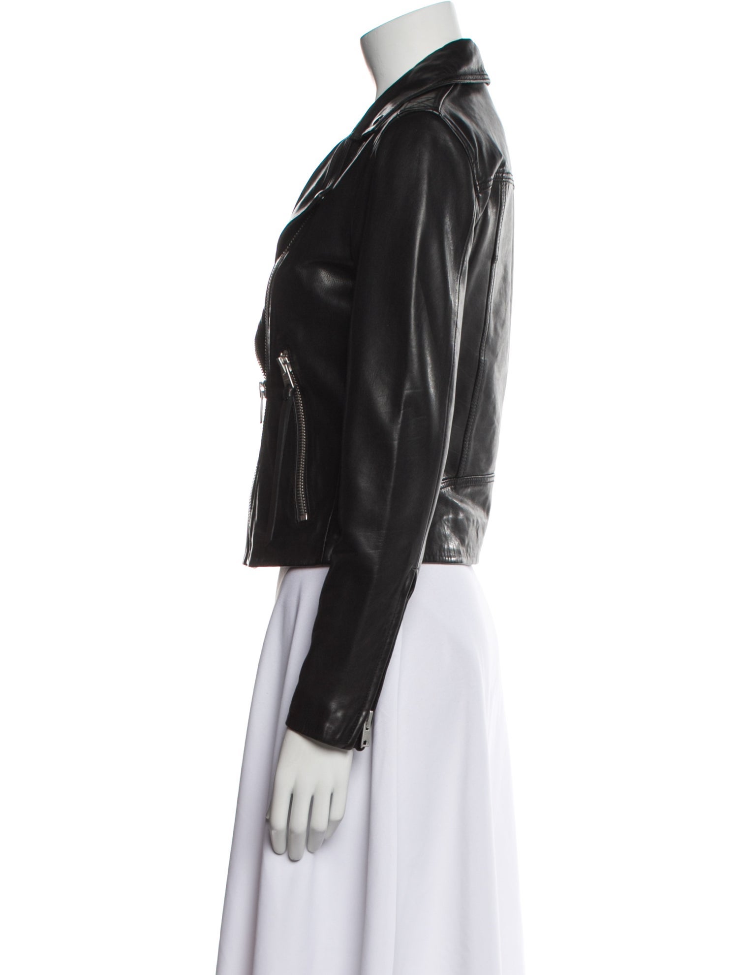 AllSaints Lamb Leather Biker Jacket