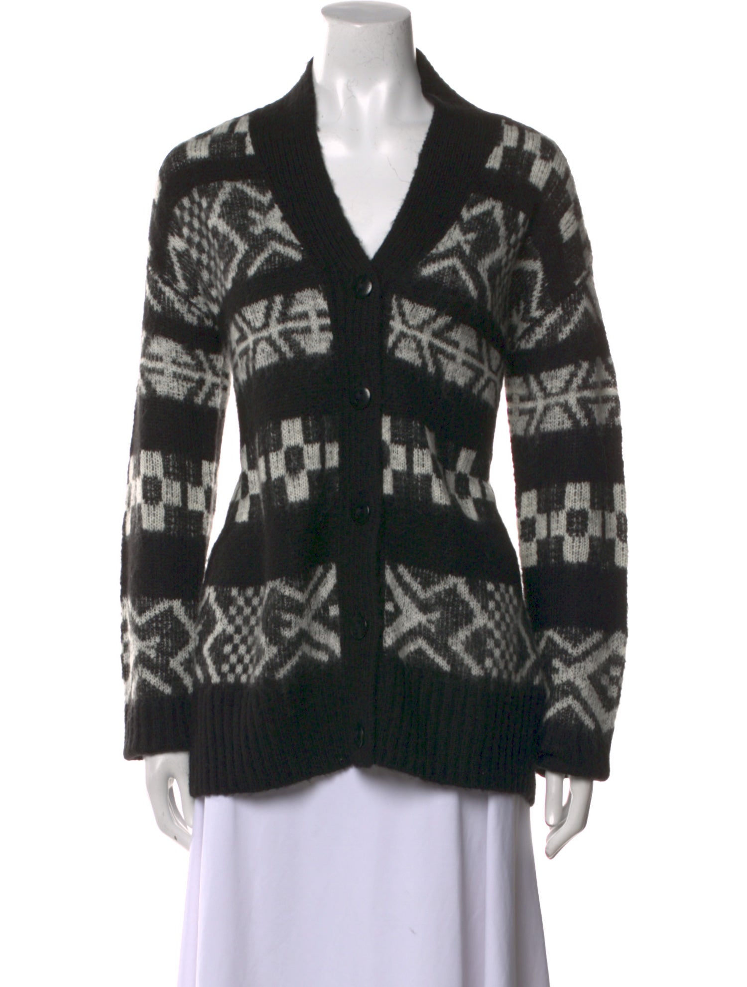 AllSaints Printed V-Neck Sweater